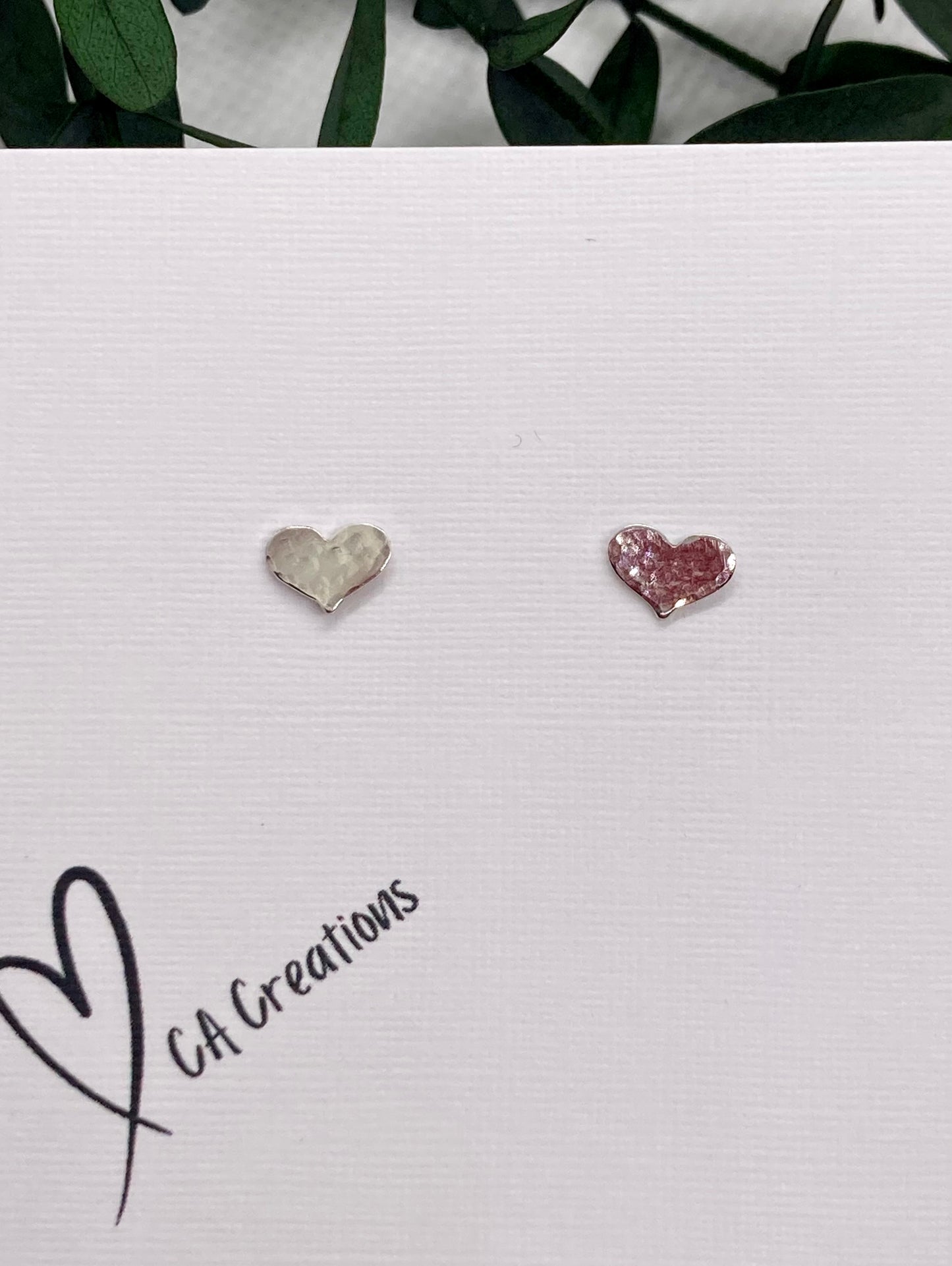 Tiny Silver Studs - Hearts