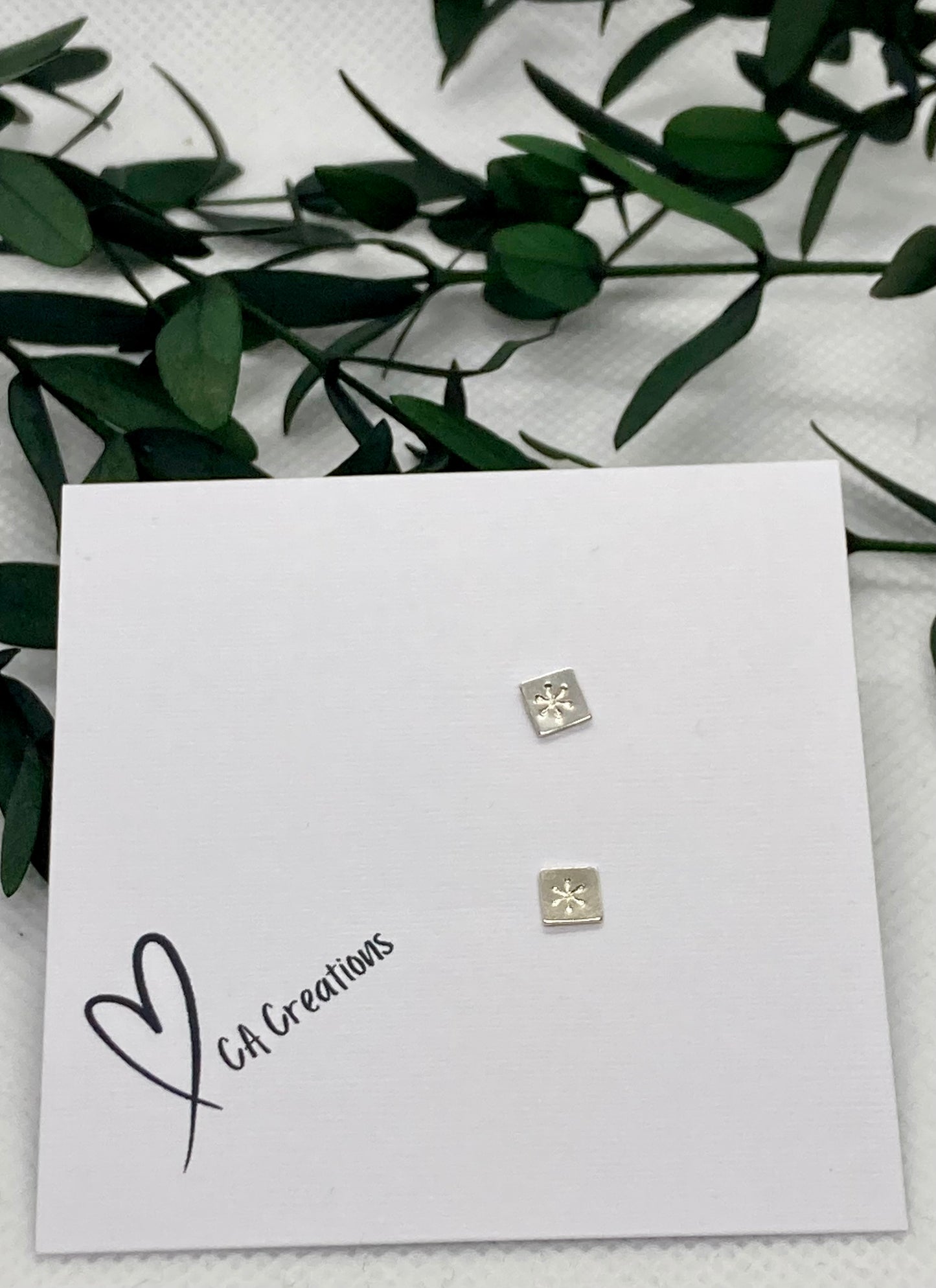 Tiny Studs - Square Snowflake