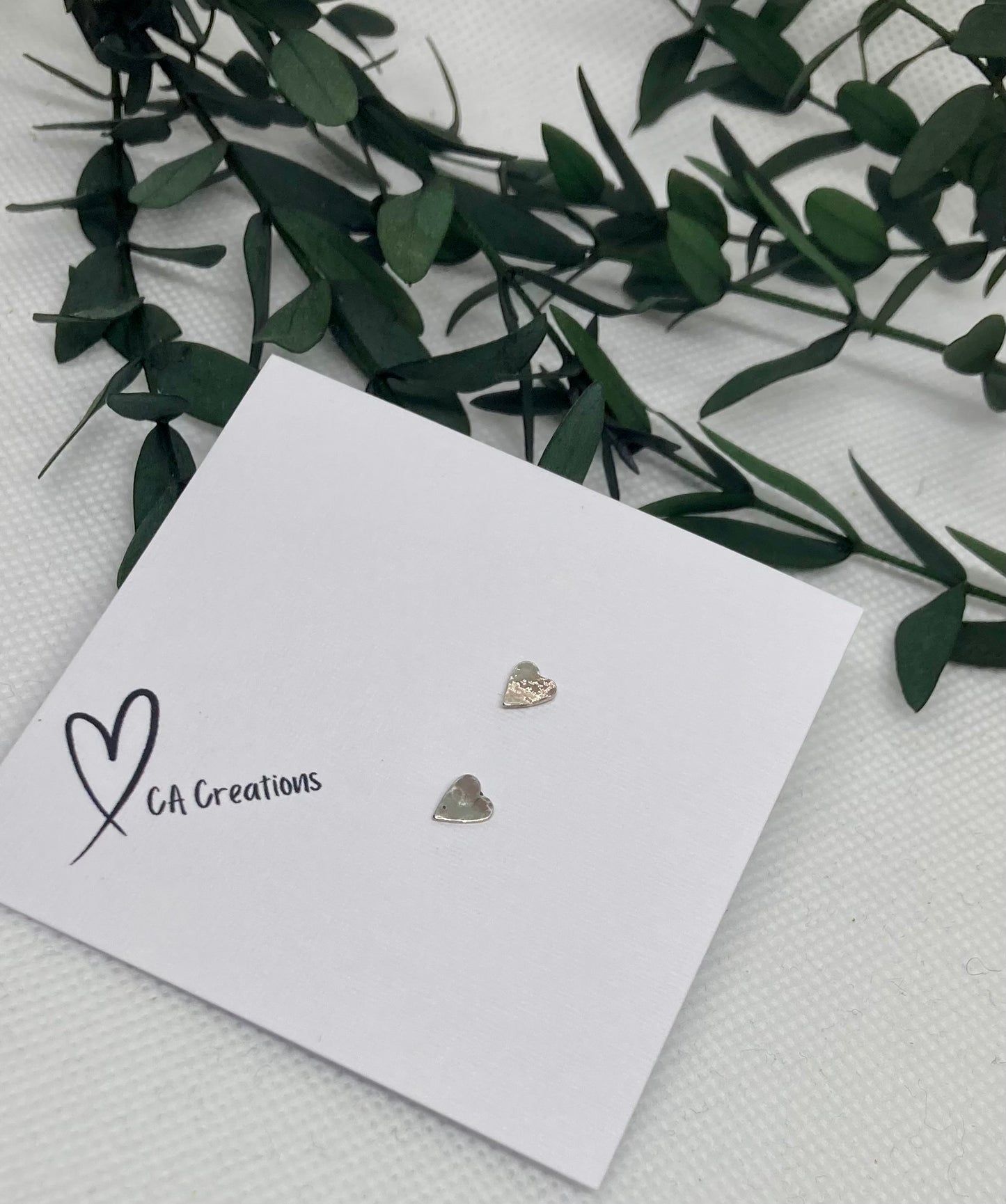 Tiny Silver Studs - Hearts 2
