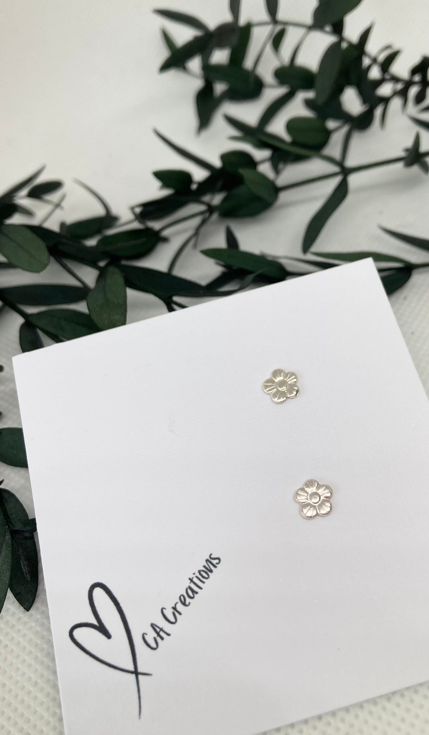 Tiny Silver Studs - Flower