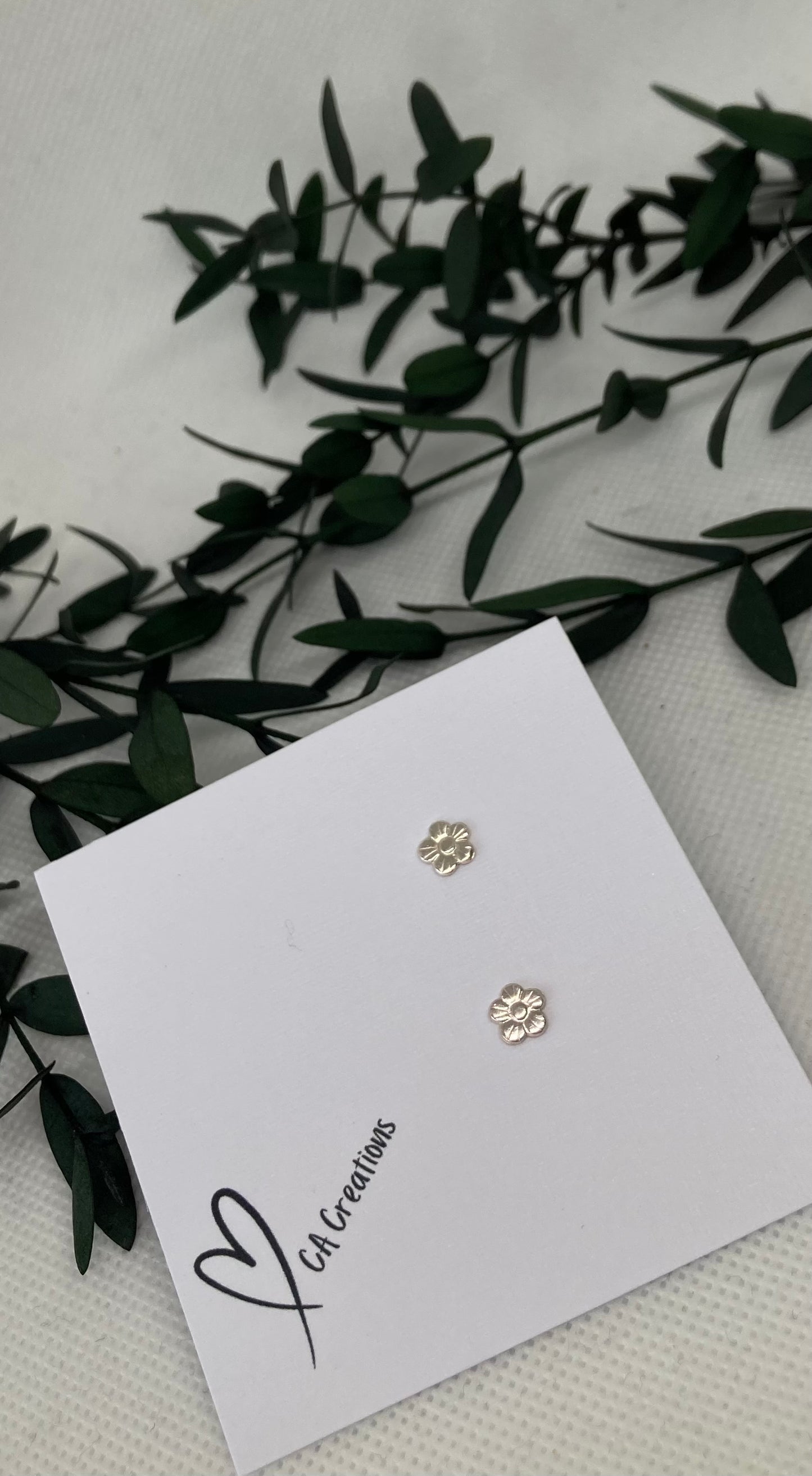 Tiny Silver Studs - Flower