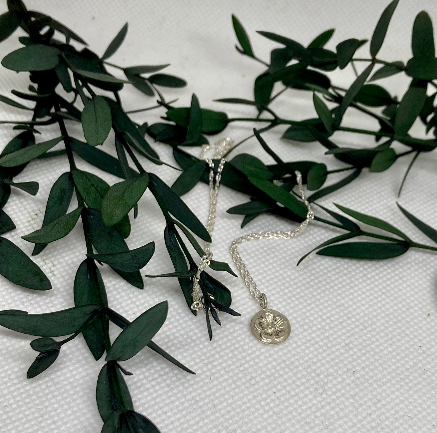 Flower Charm Pendant - 18” Chain