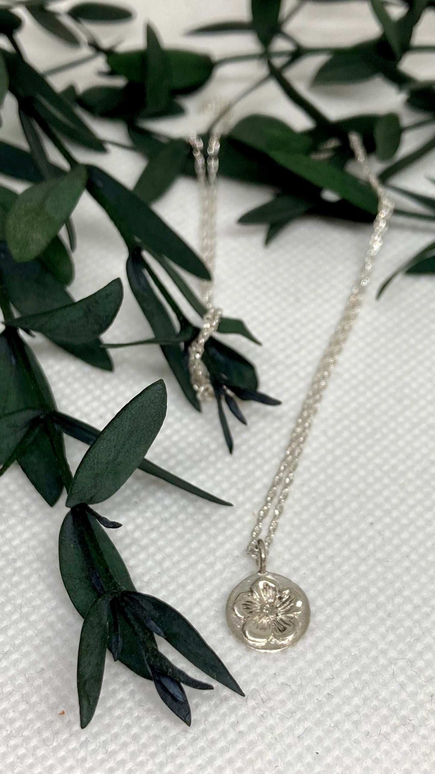 Flower Charm Pendant - 18” Chain