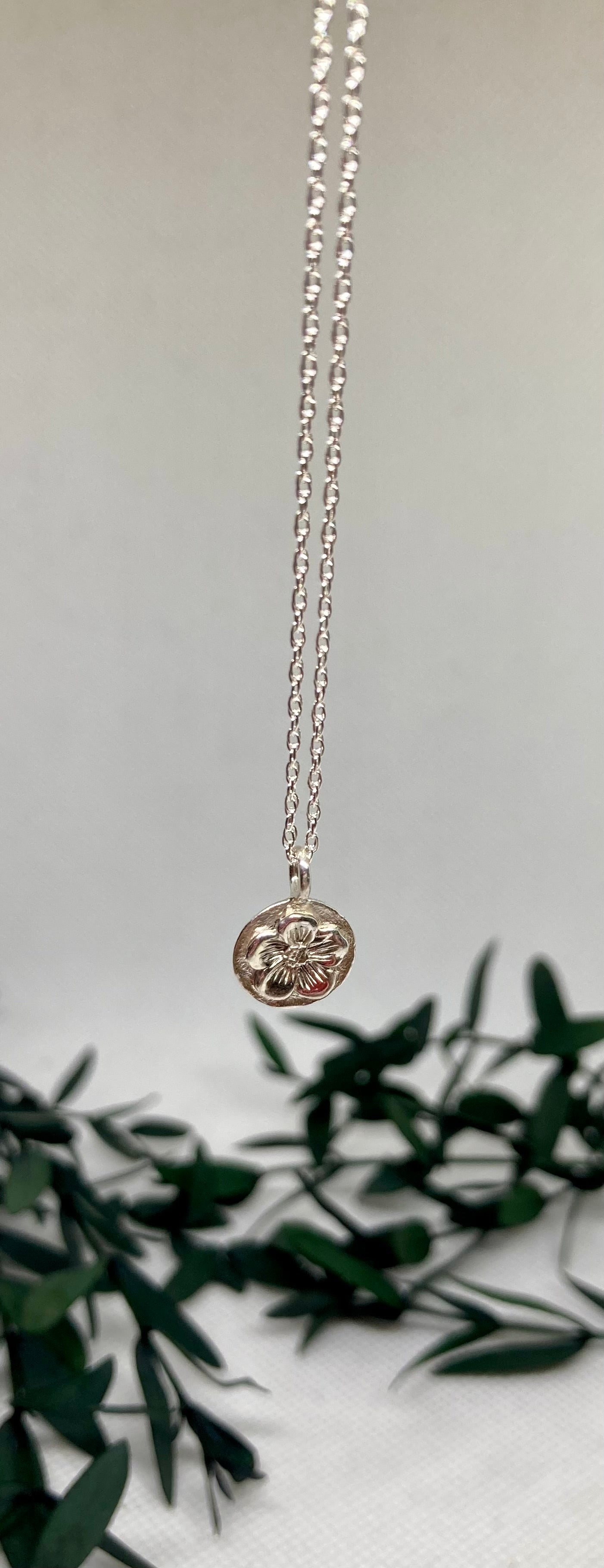 Flower Charm Pendant - 18” Chain