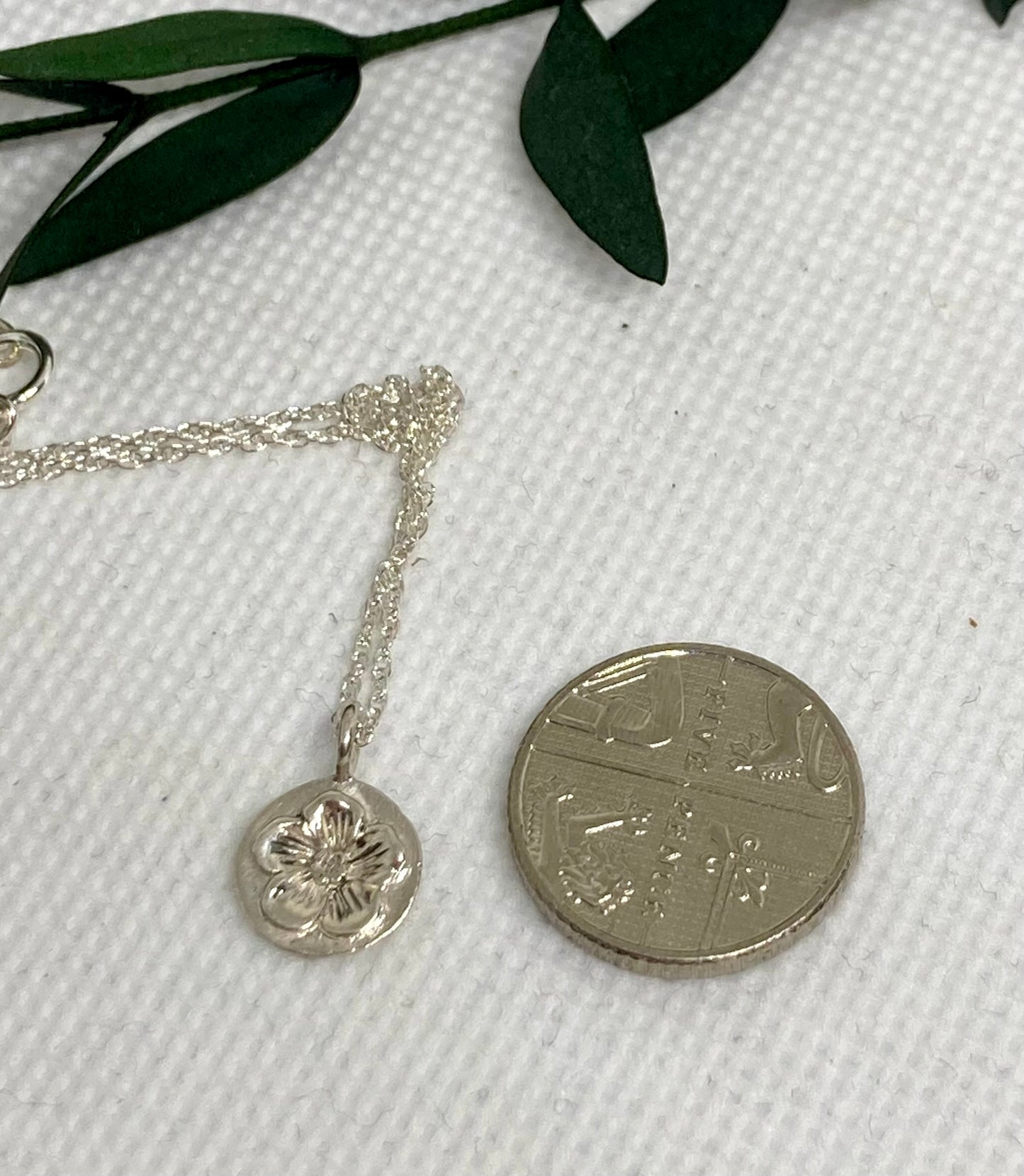 Flower Charm Pendant - 18” Chain