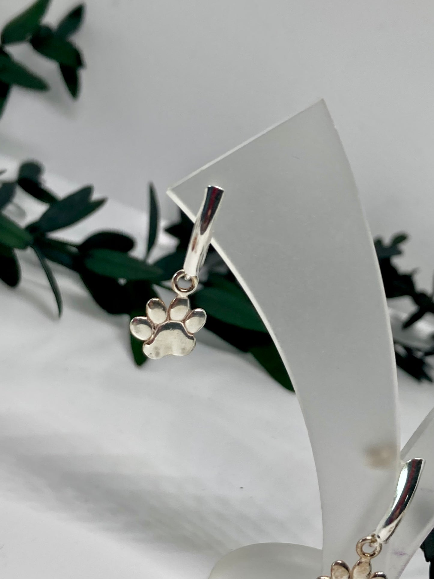 Silver Paw Ear Studs