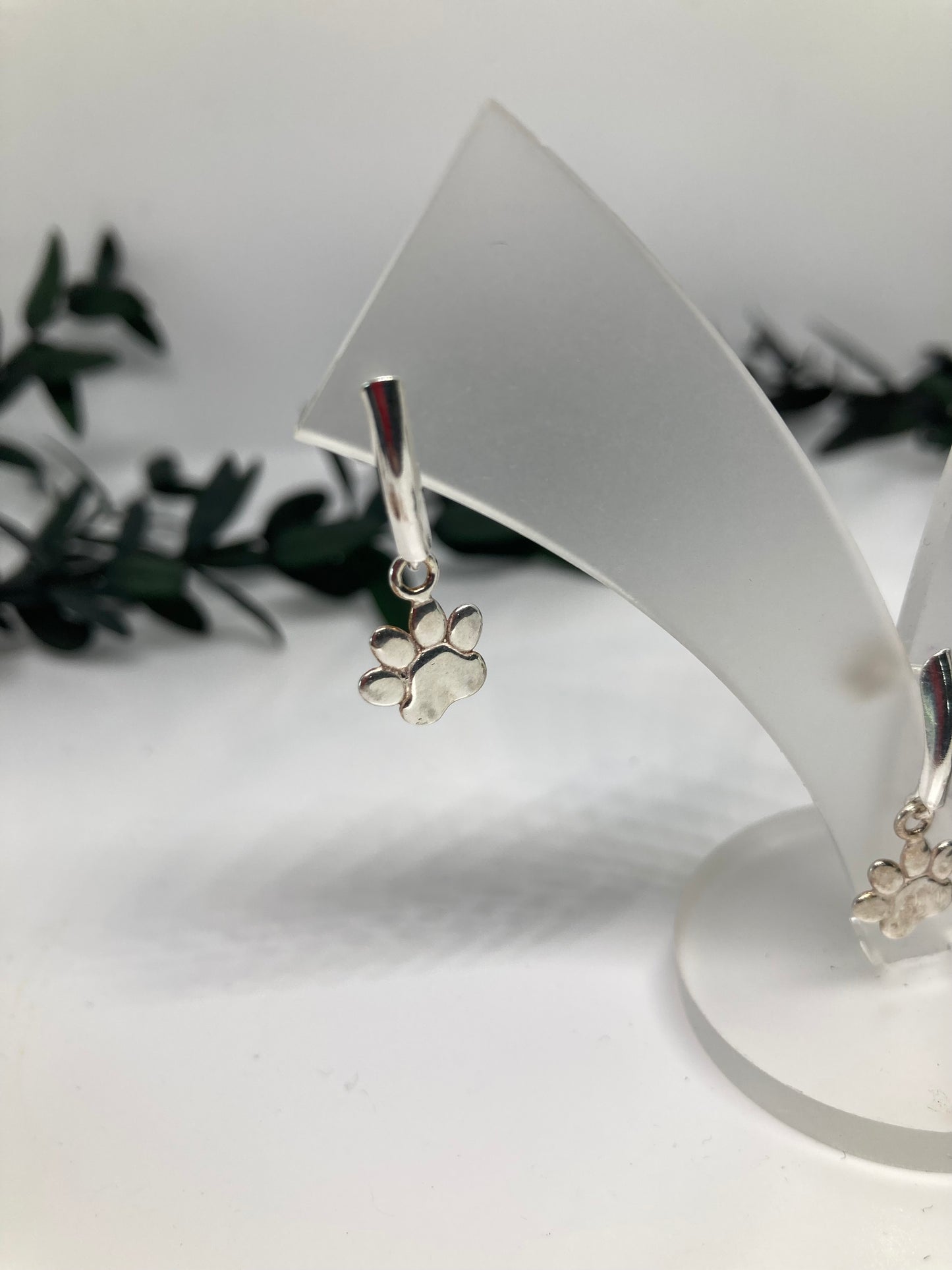 Silver Paw Ear Studs