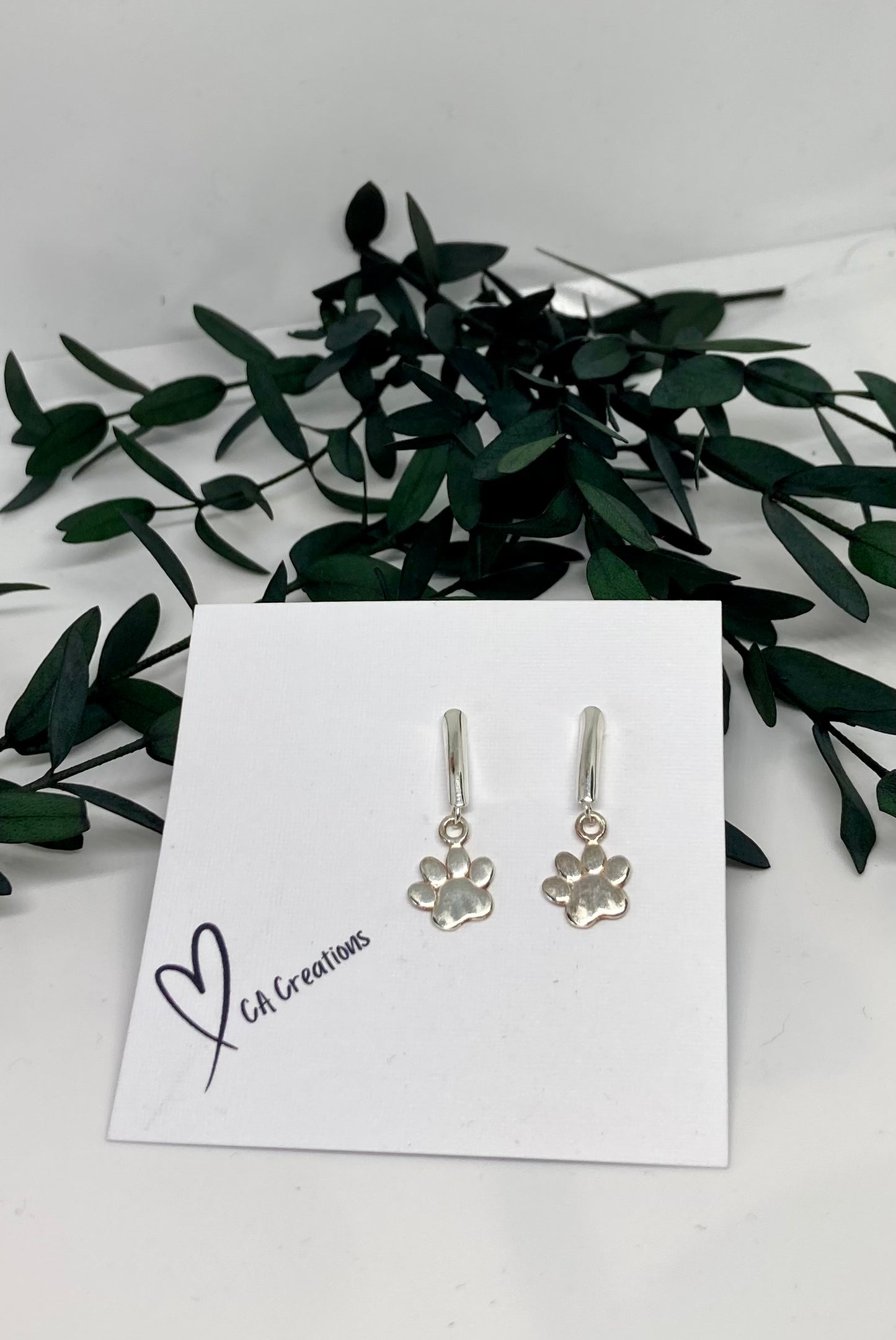 Silver Paw Ear Studs