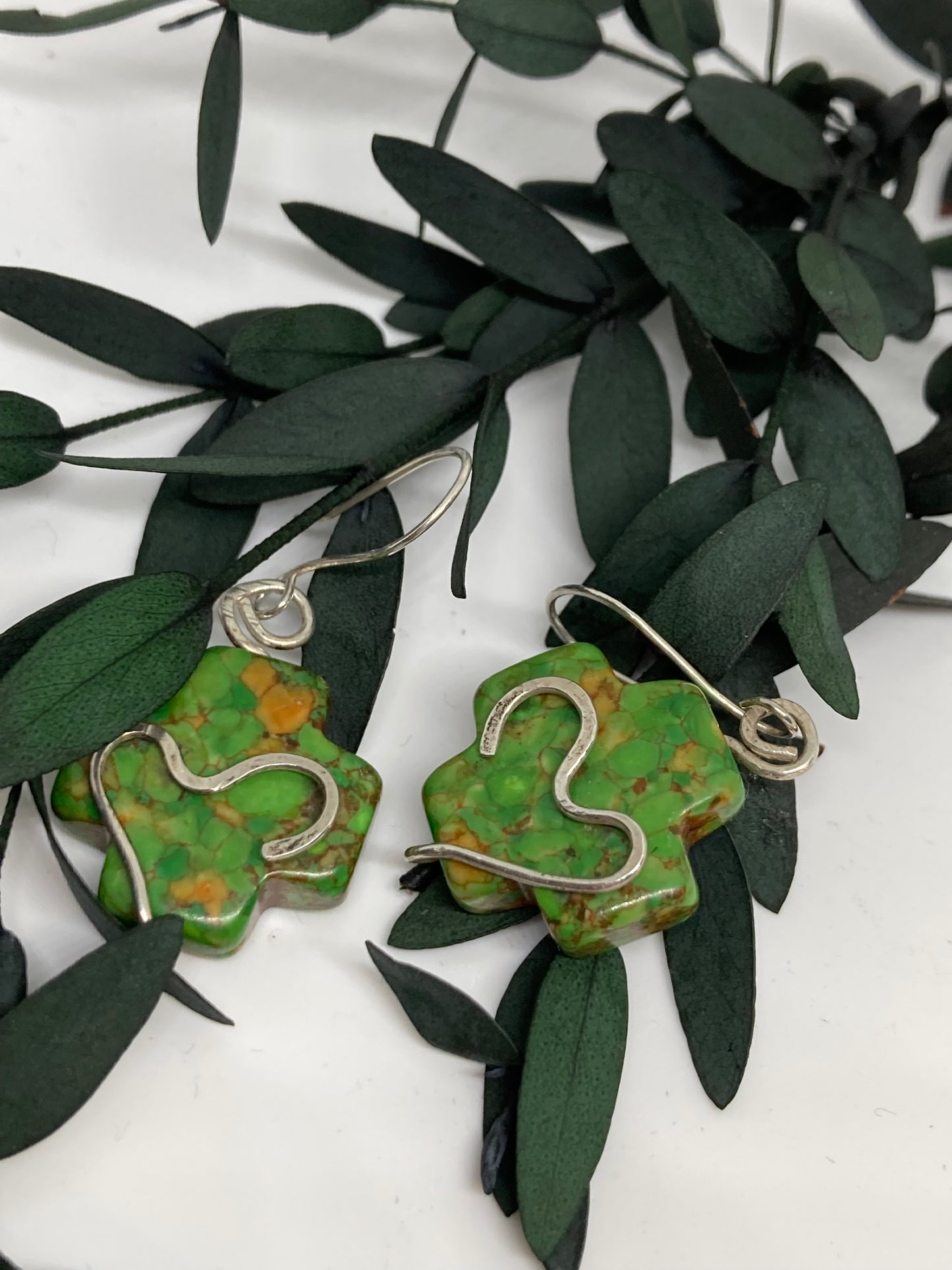Stone Cross Earrings