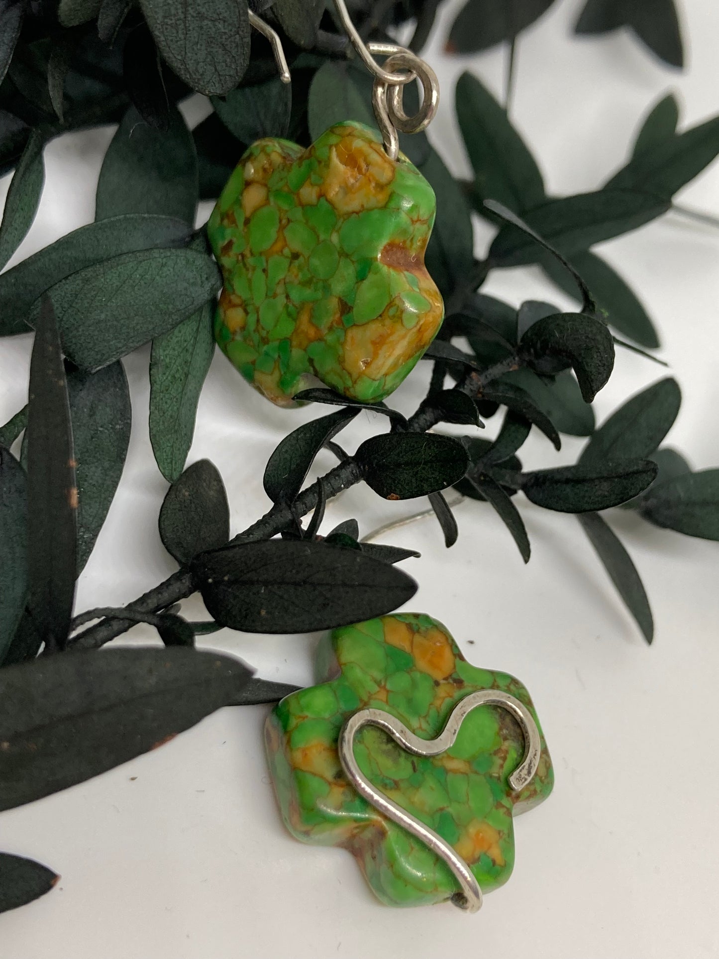 Stone Cross Earrings