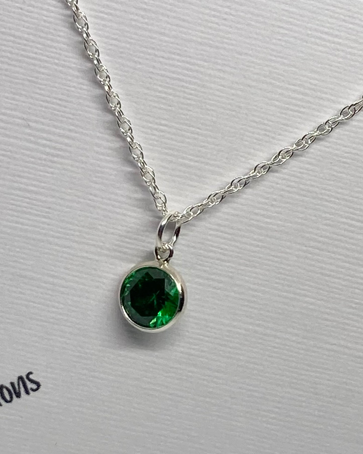 Classics - Green Cubic Zirconia Charm Necklace