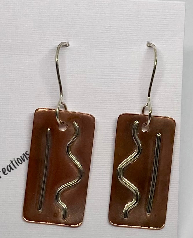 CA Creations - Copper and Silver Earrings