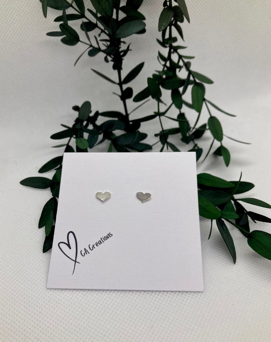 Tiny Silver Studs - Hearts