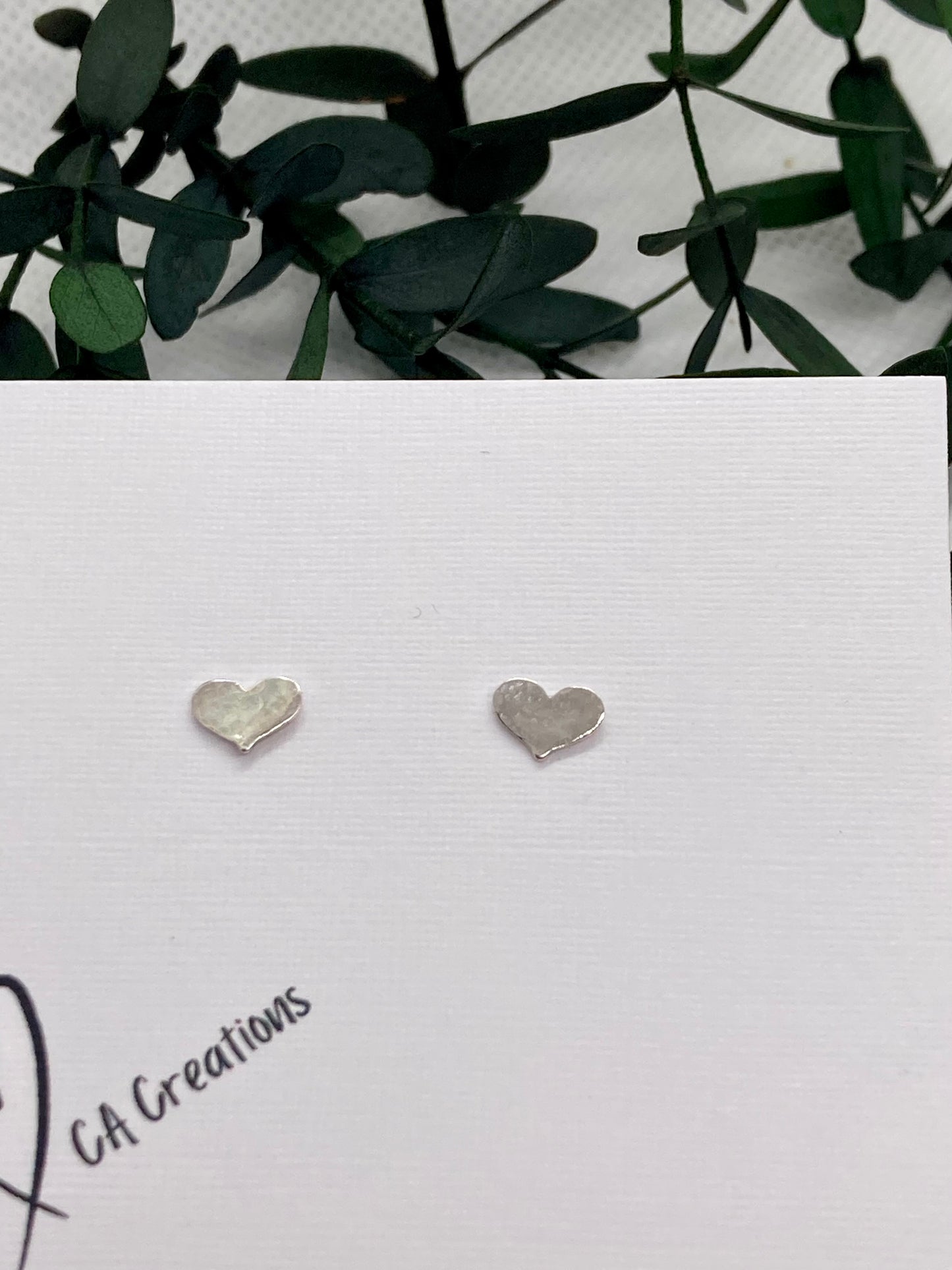Tiny Silver Studs - Hearts