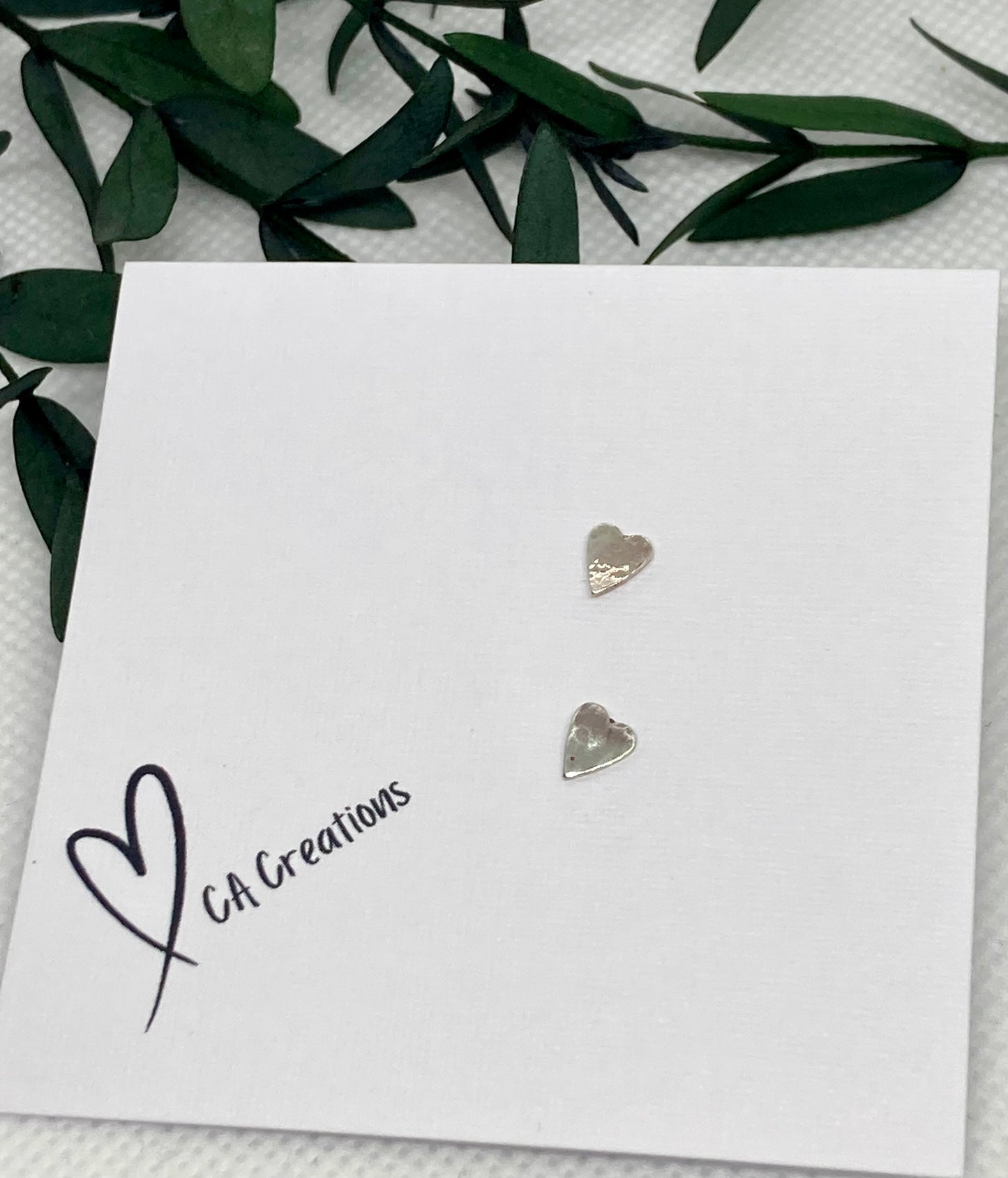 Tiny Silver Studs - Hearts 2