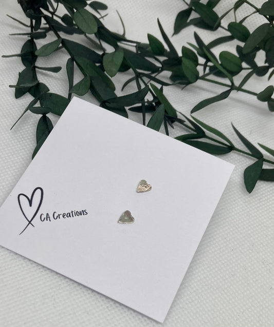 Tiny Silver Studs - Hearts 2