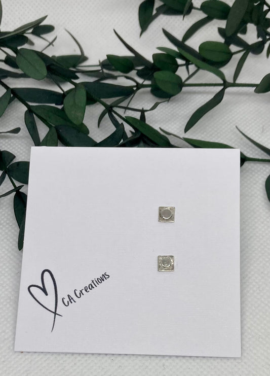 Tiny Silver Studs - Square/Rounds