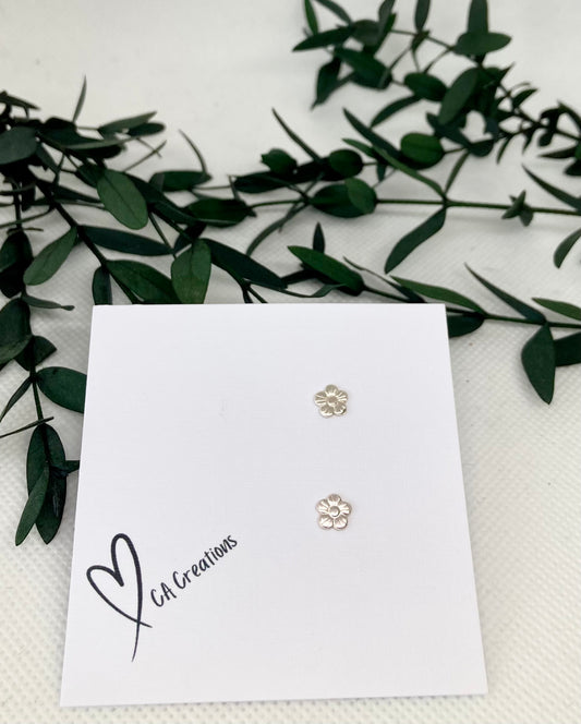 Tiny Silver Studs - Flower