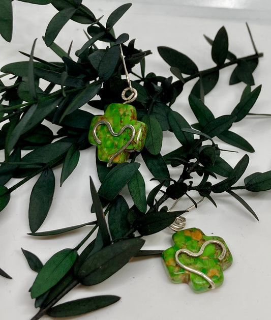 Stone Cross Earrings