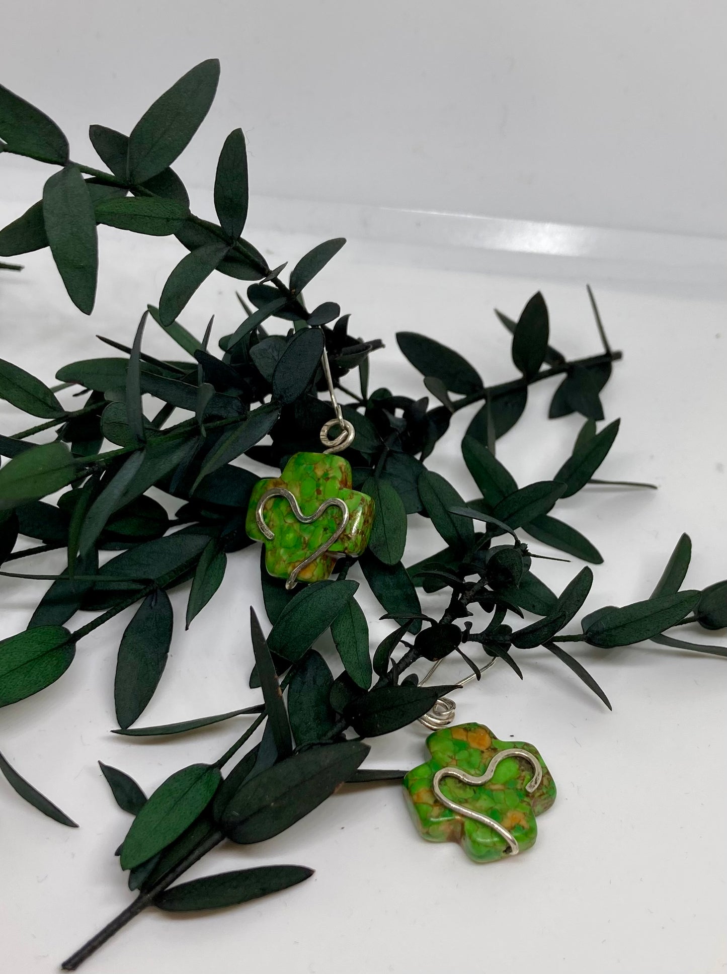 Stone Cross Earrings