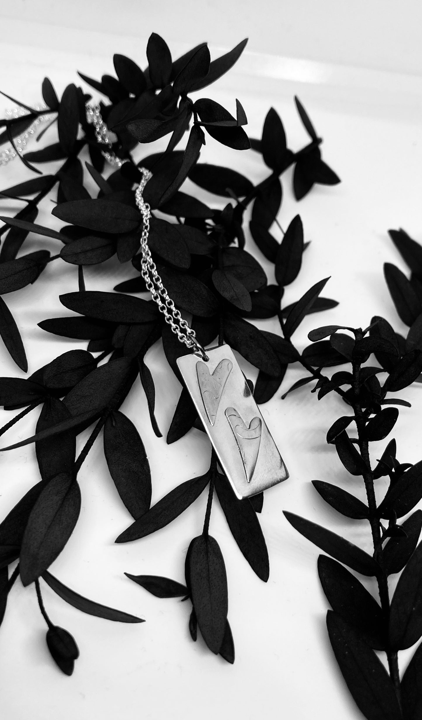 Silver & Copper Hearts Pendant