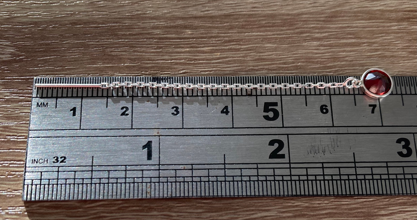 Garnet Charm Threader Earrings