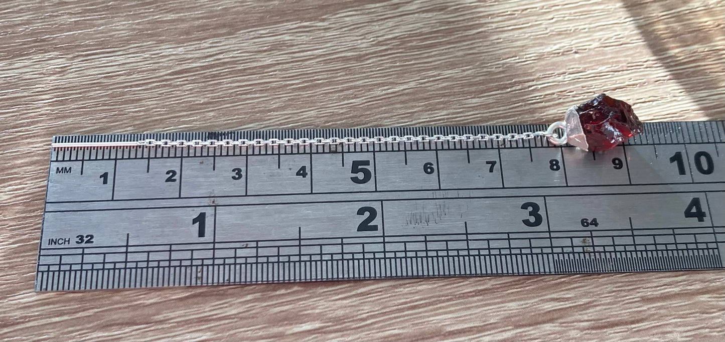 Garnet - Raw Crystal Threader Earrings