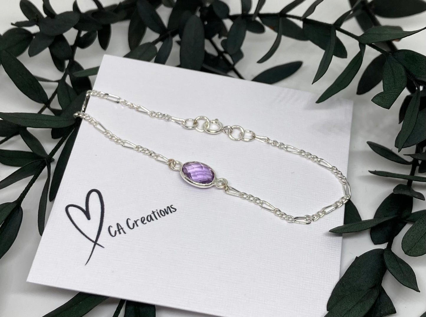 Classics - Amethyst Oval Charm Bracelet