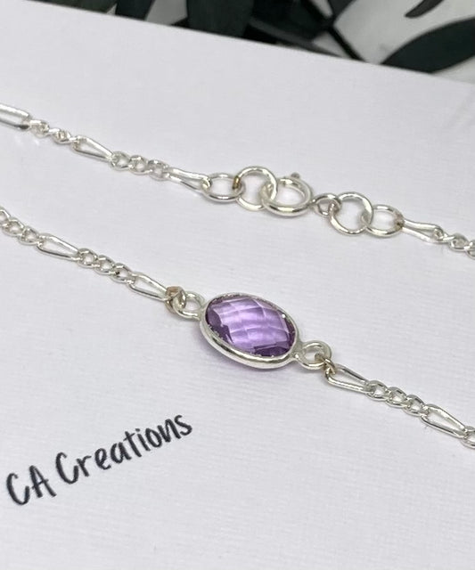 Classics - Amethyst Oval Charm Bracelet