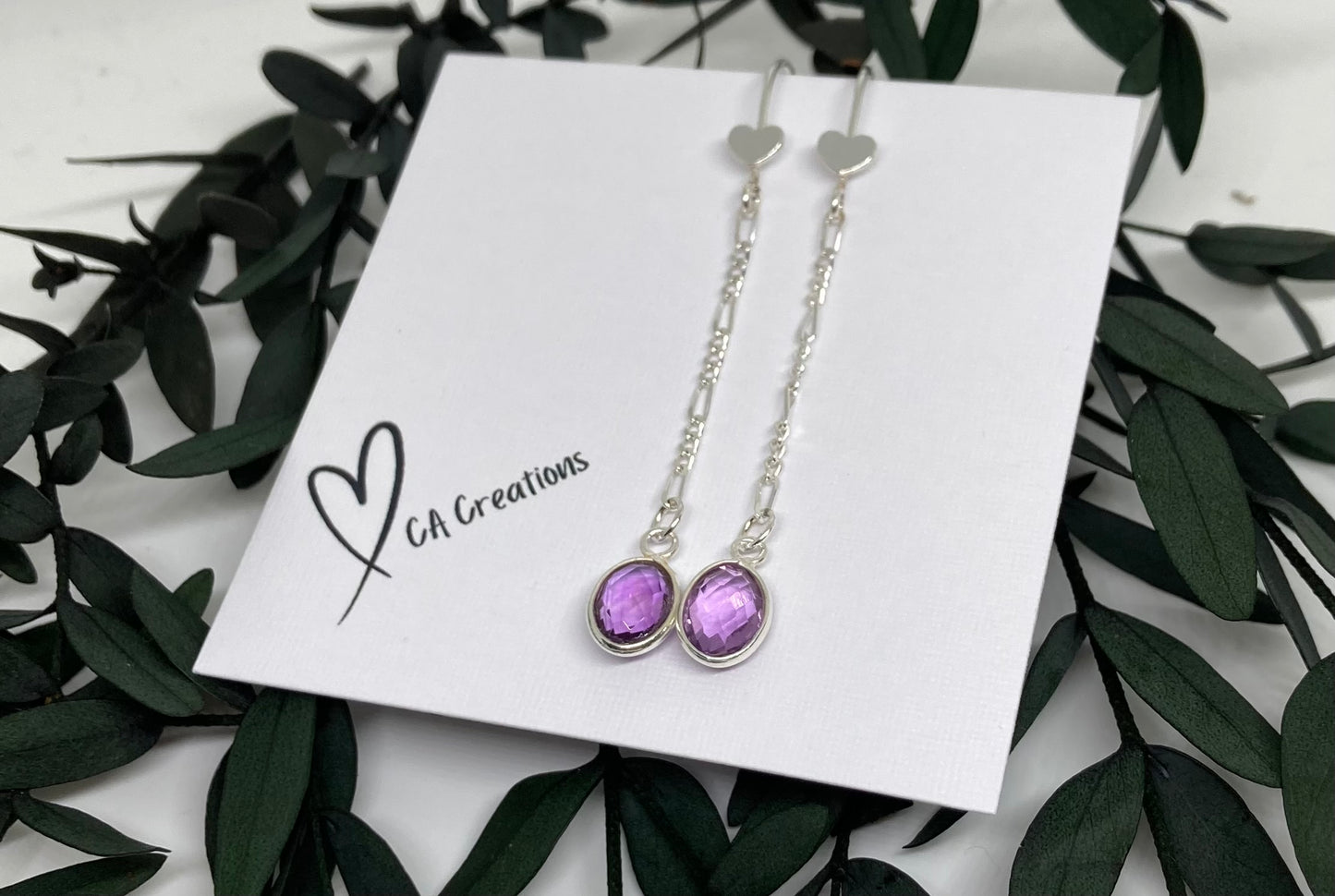 Classics - Amethyst Oval Charm Earrings