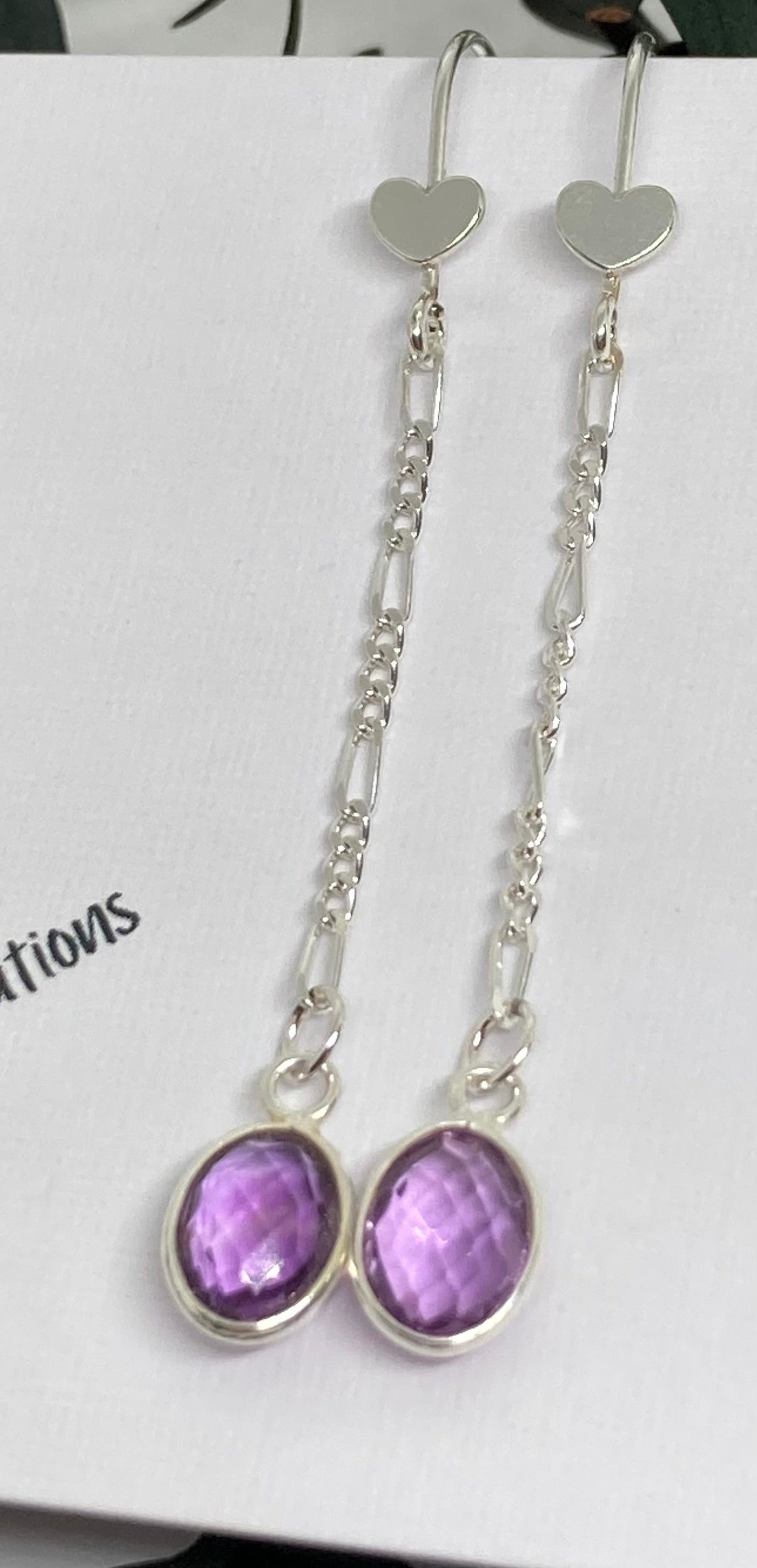 Classics - Amethyst Oval Charm Earrings