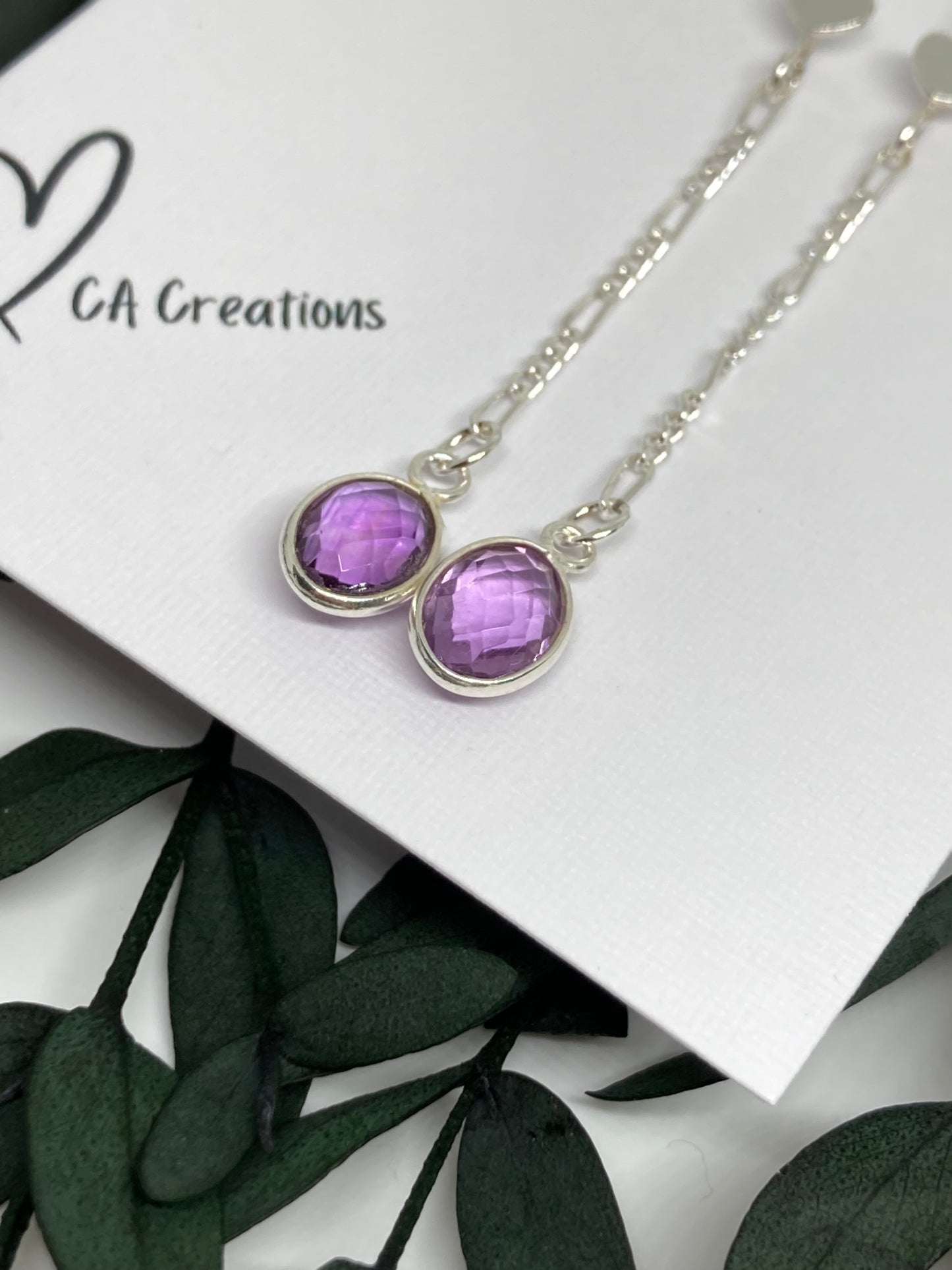 Classics - Amethyst Oval Charm Earrings