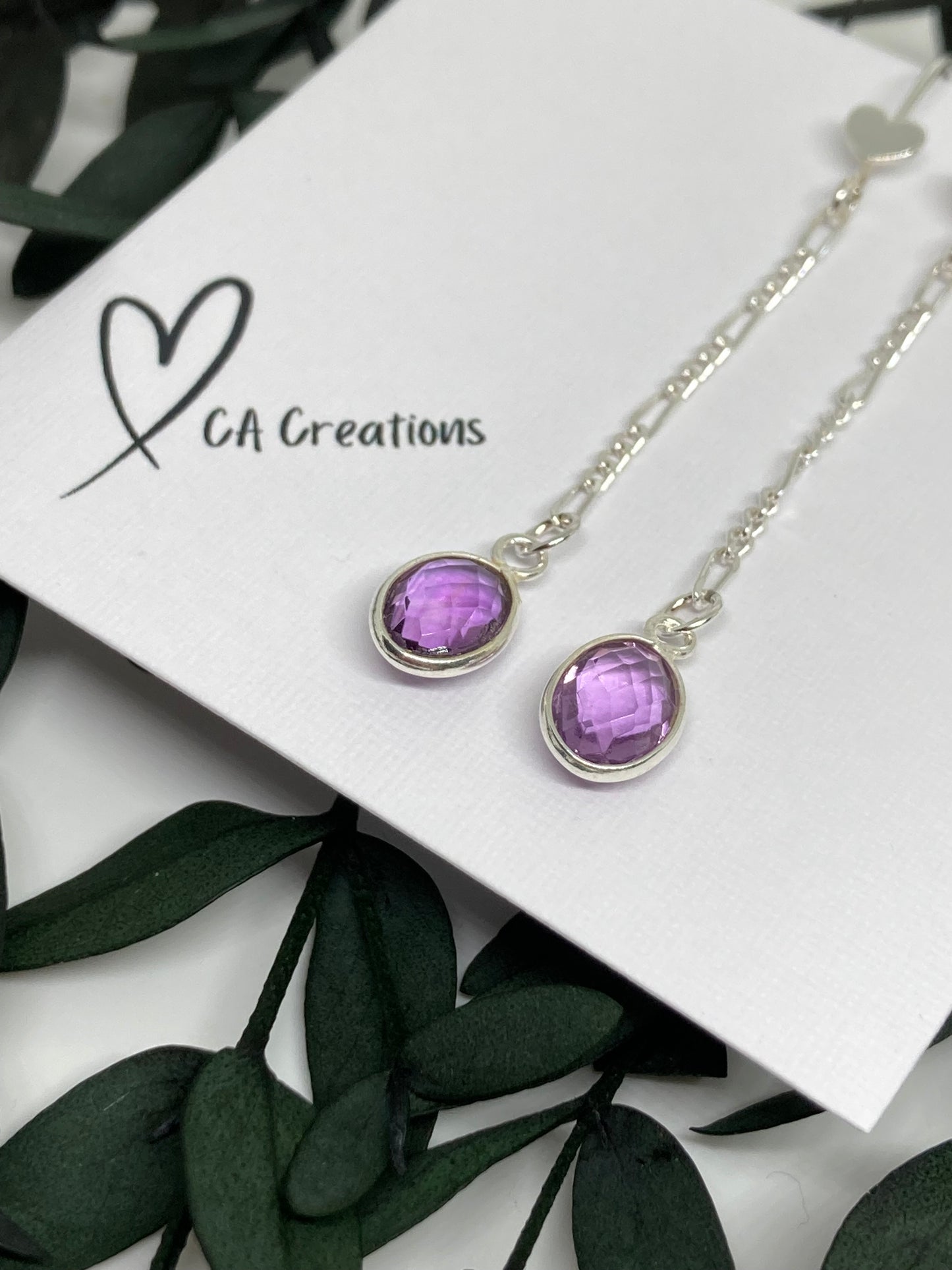 Classics - Amethyst Oval Charm Earrings