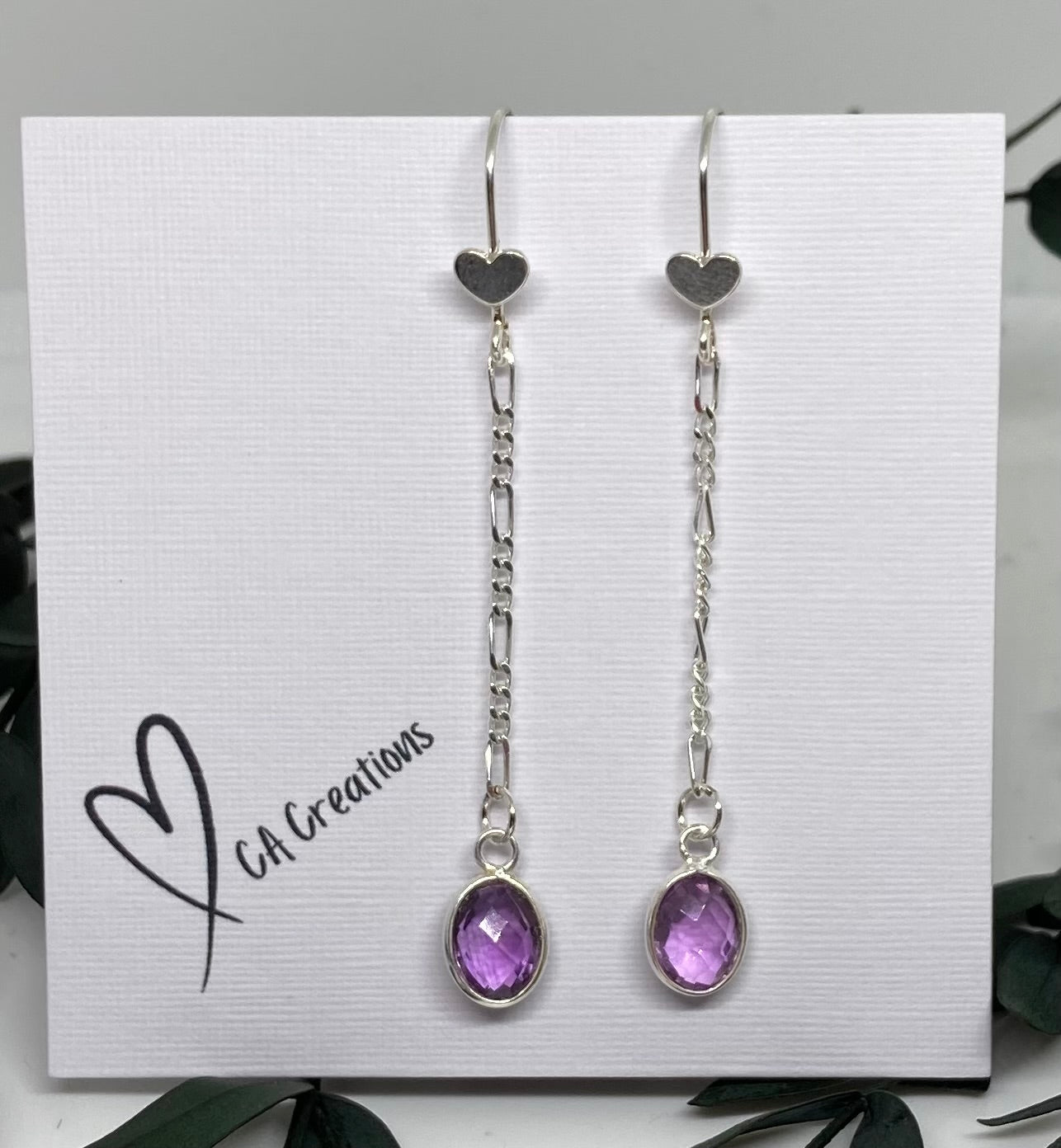Classics - Amethyst Oval Charm Earrings