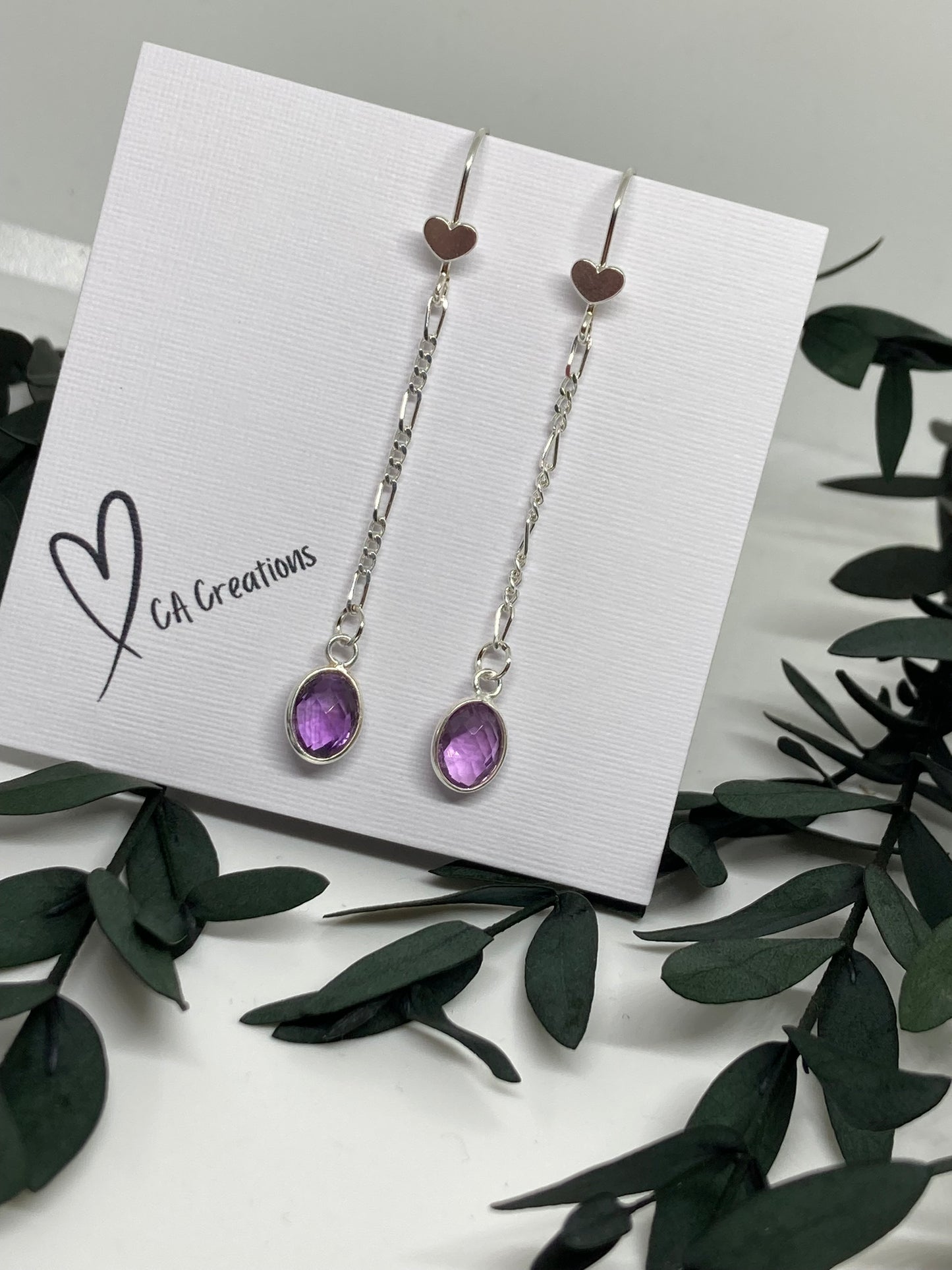 Classics - Amethyst Oval Charm Earrings