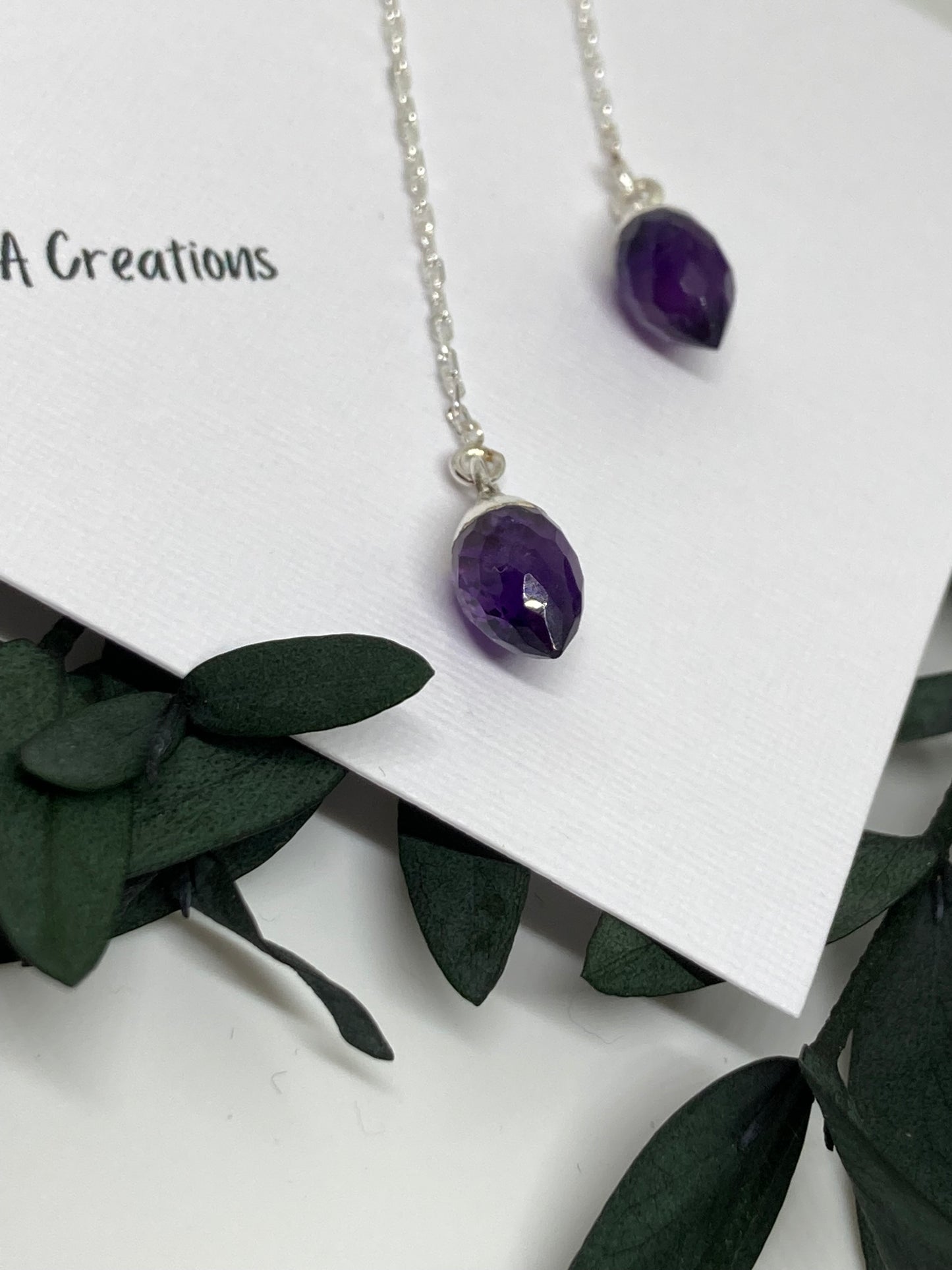 Classics - Amethyst Marquis Charm Threader Earrings