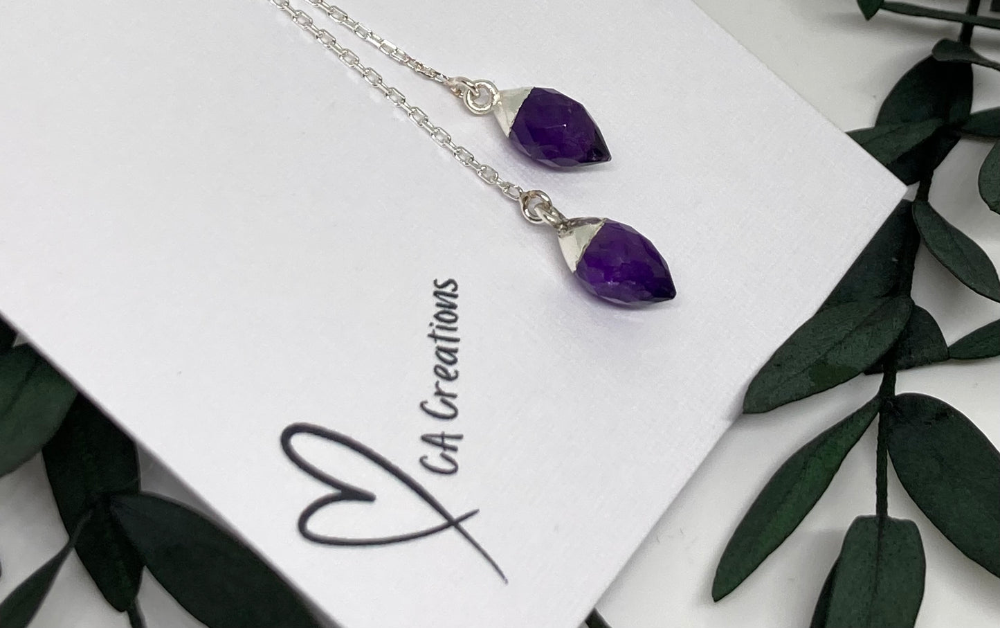 Classics - Amethyst Marquis Charm Threader Earrings