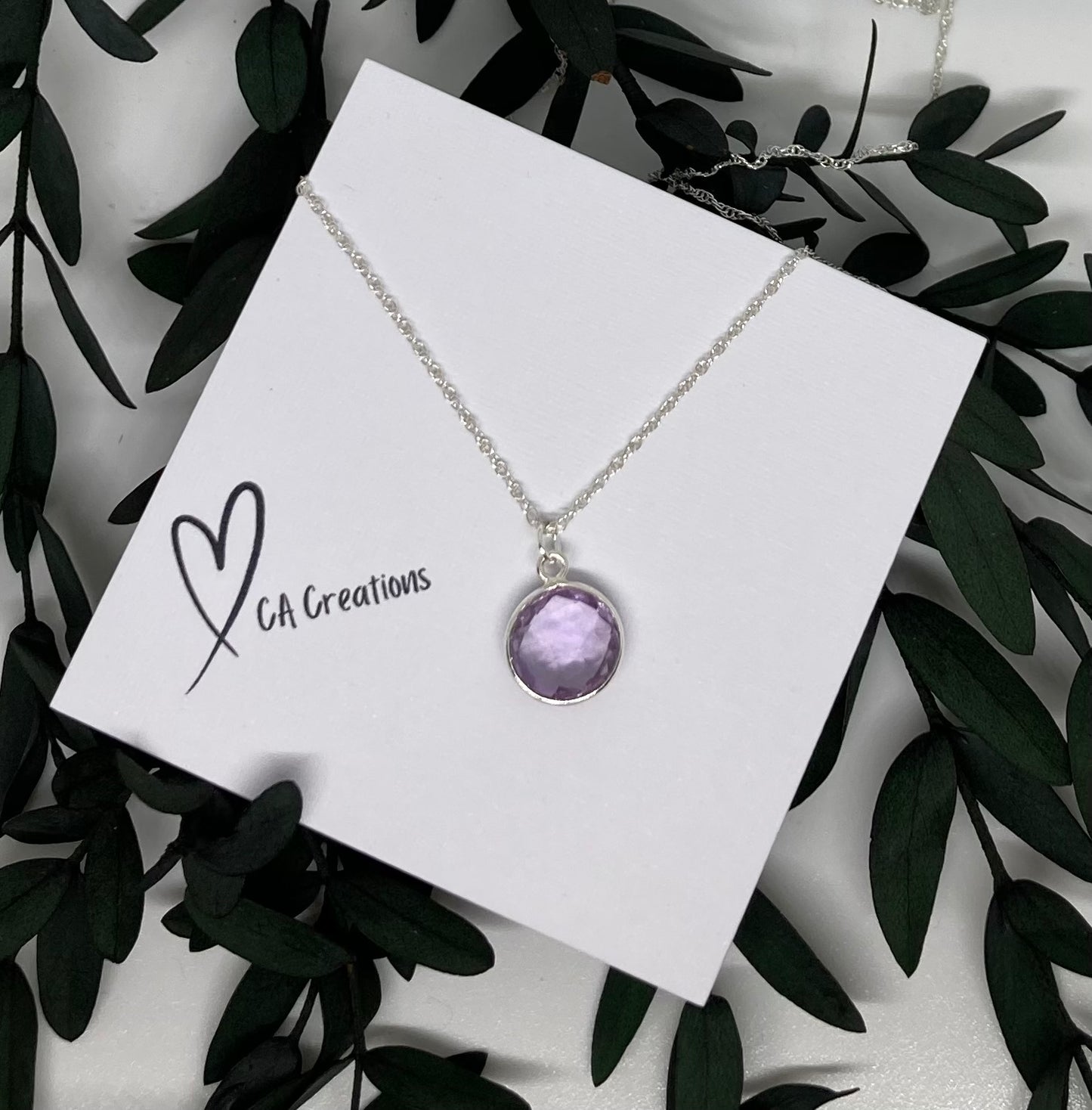 Classics - Pink Amethyst Round Charm Necklace