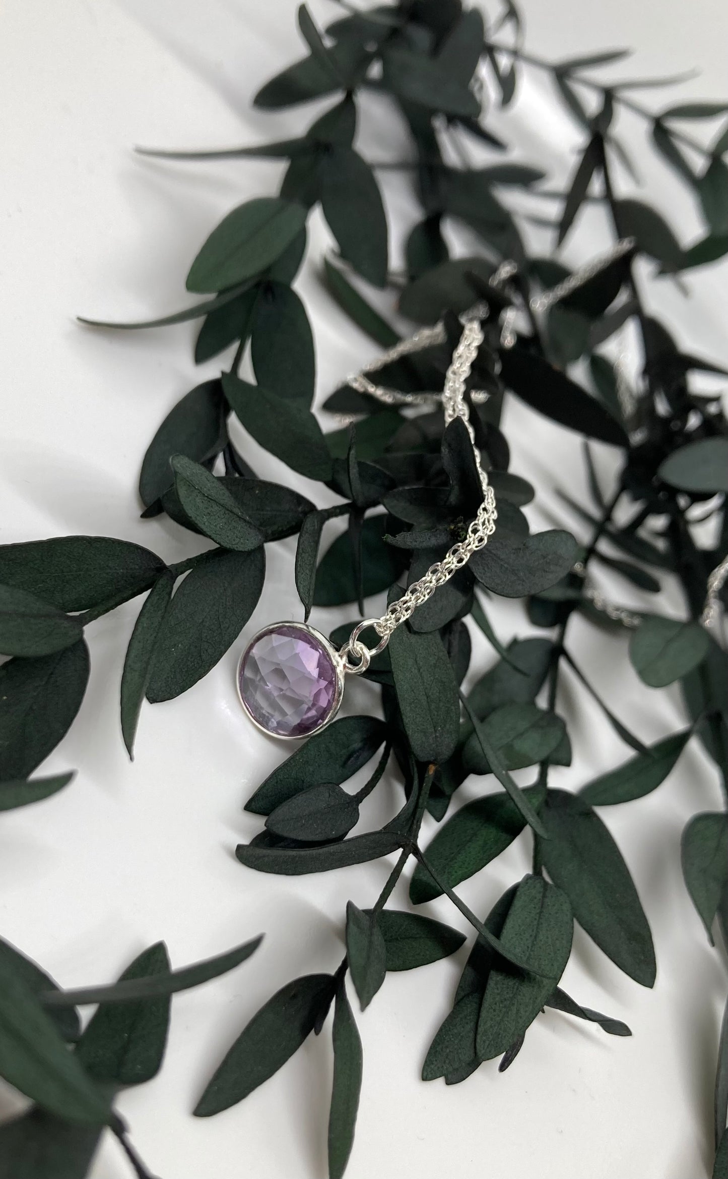 Classics - Pink Amethyst Round Charm Necklace