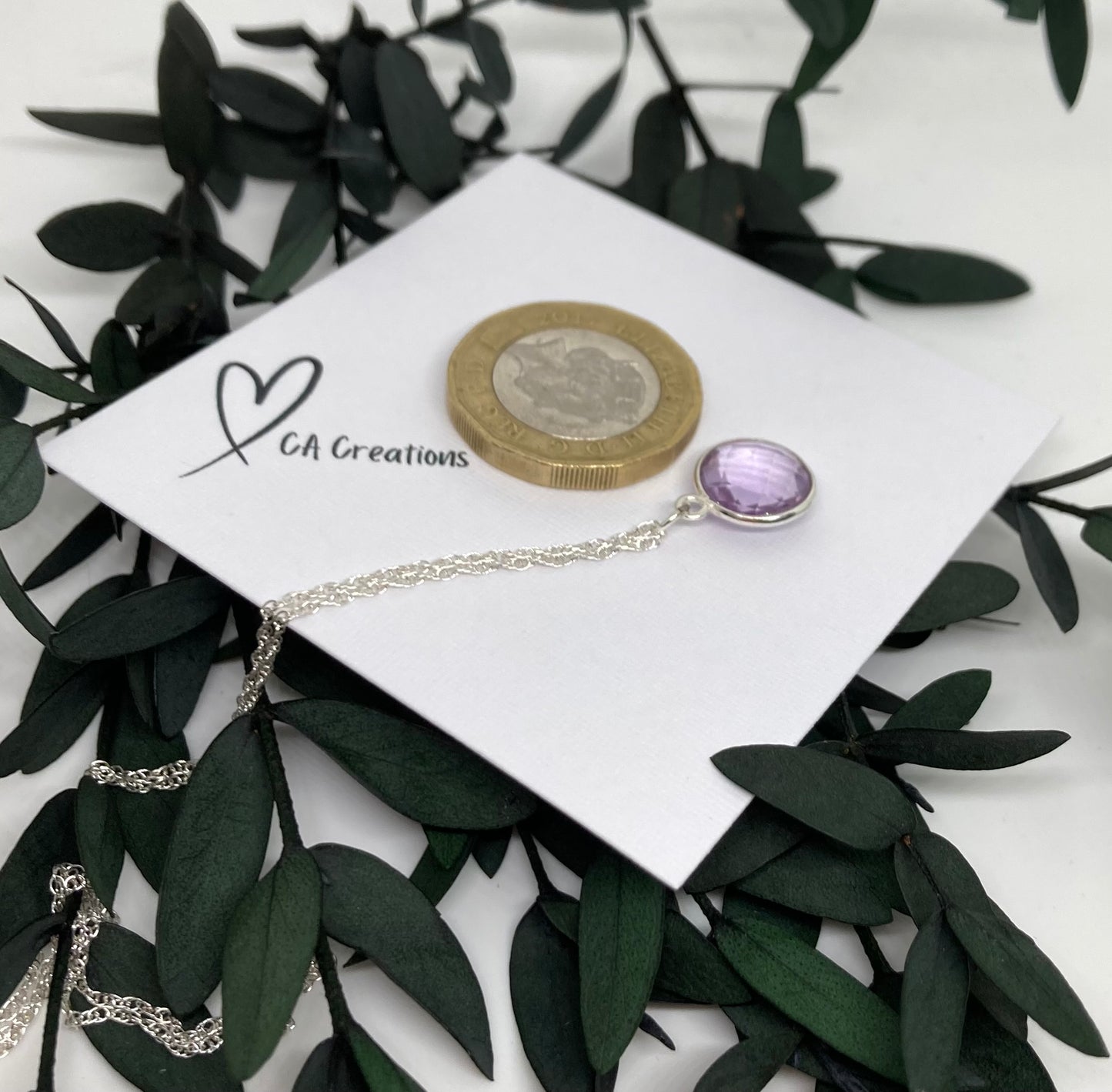 Classics - Pink Amethyst Round Charm Necklace