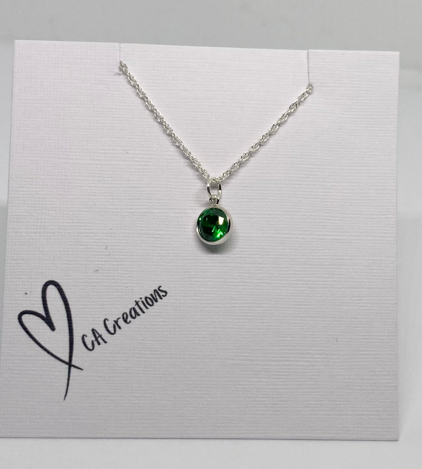 Classics - Green Cubic Zirconia Charm Necklace