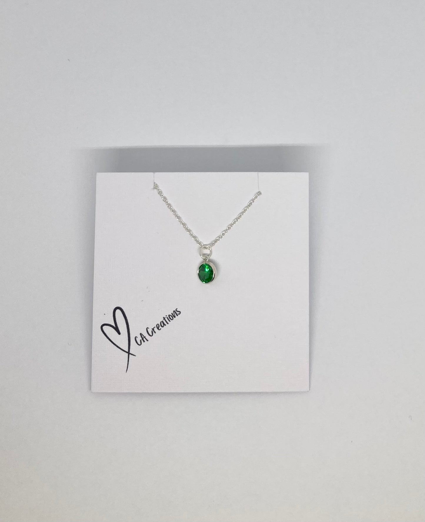 Classics - Green Cubic Zirconia Charm Necklace
