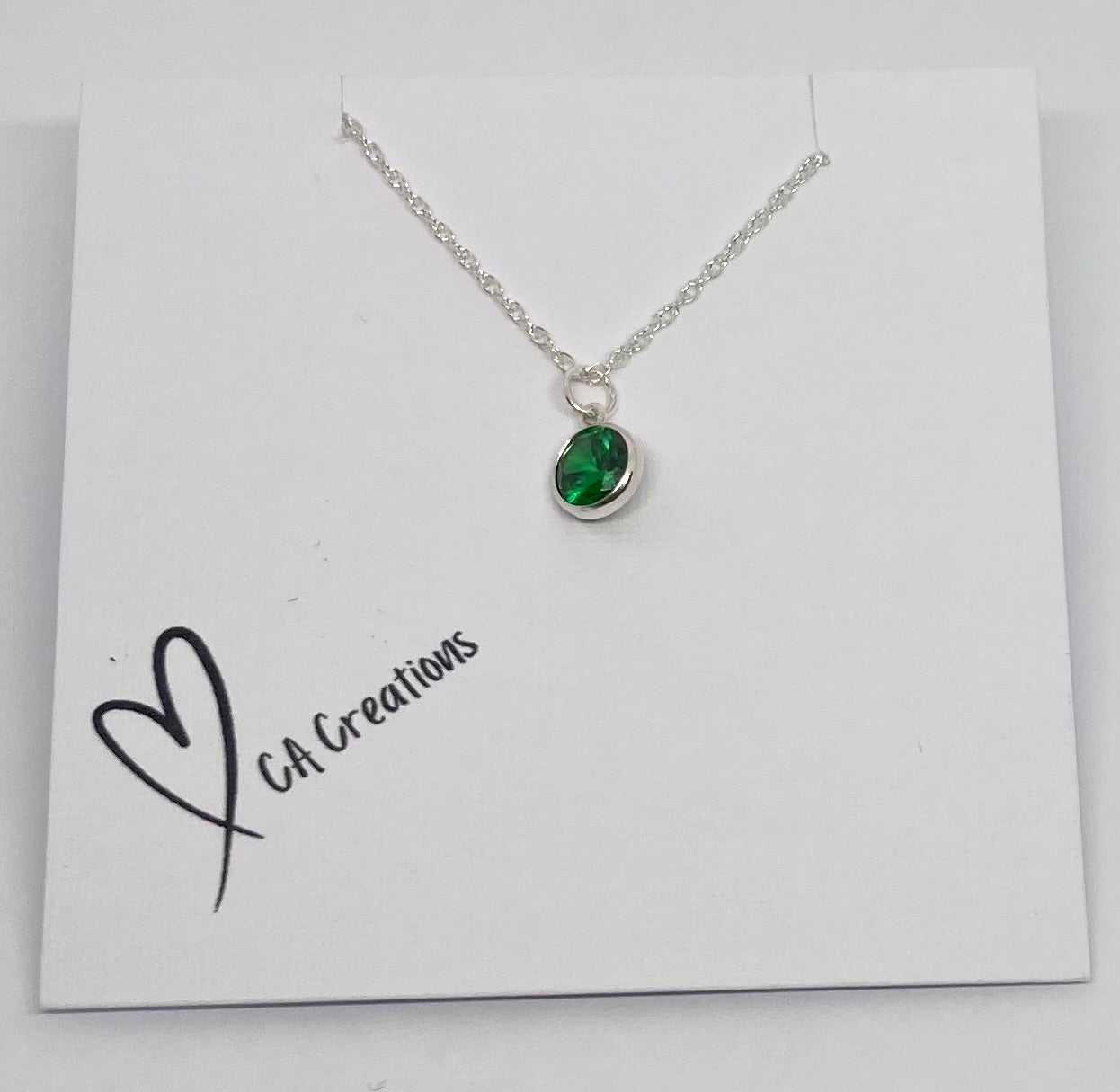 Classics - Green Cubic Zirconia Charm Necklace