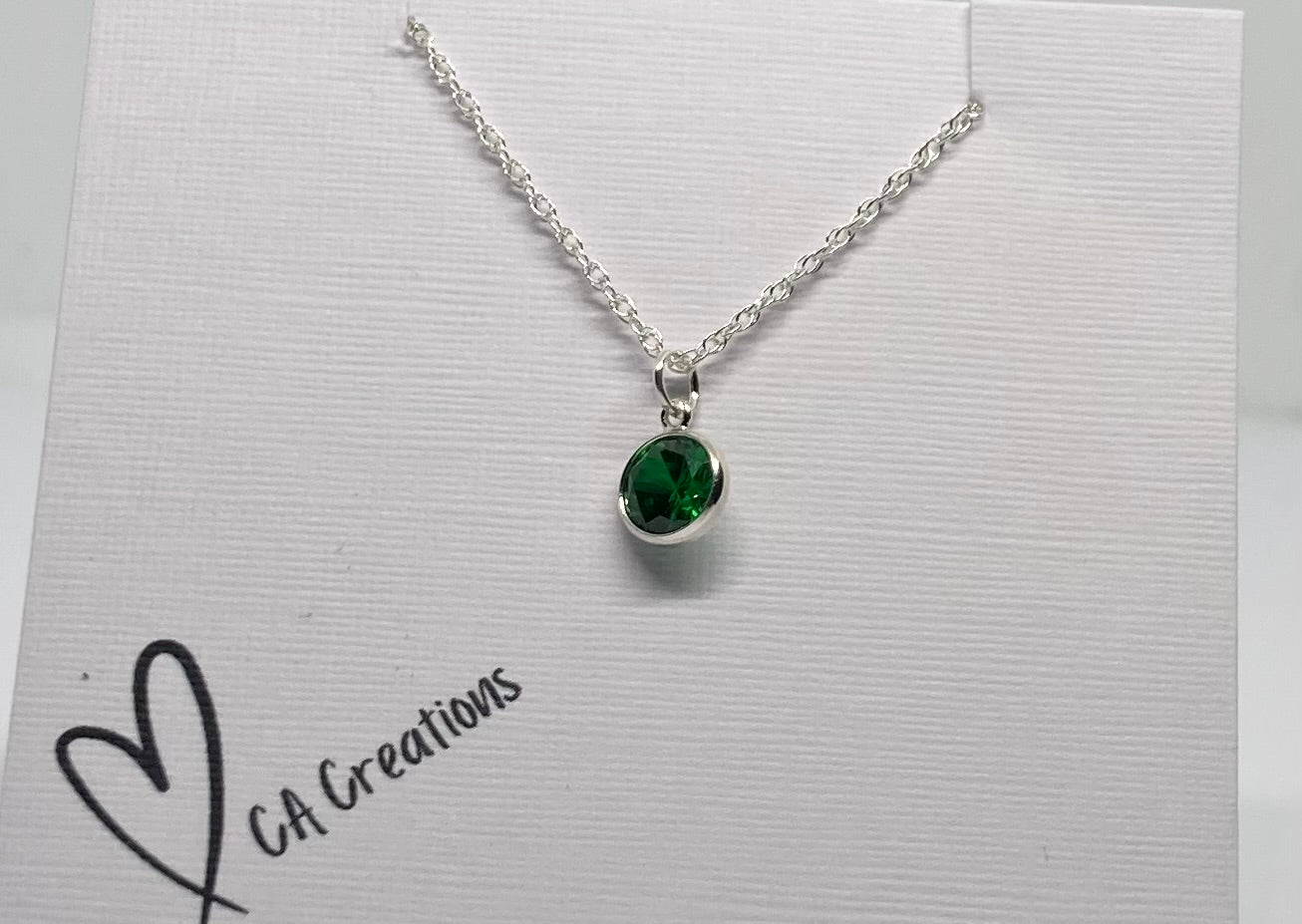 Classics - Green Cubic Zirconia Charm Necklace