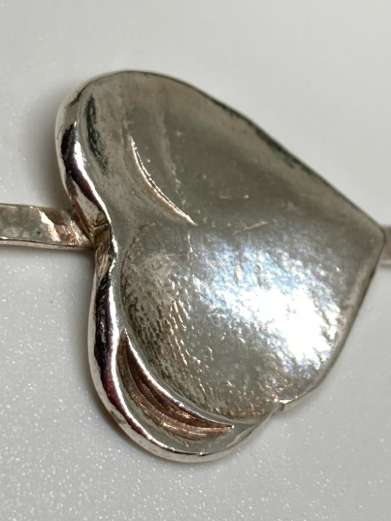Thumb Print Heart Pendant in Fine Silver